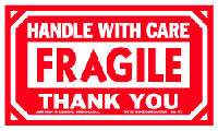 Fragile Labels - Fragile Label 3" x 5" (Handle With Care) 500/roll