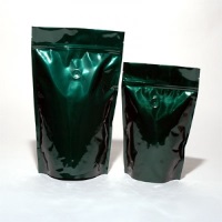 Foil Bags - Stand Up Foil Pouches Green 8oz. + Zip And Valve