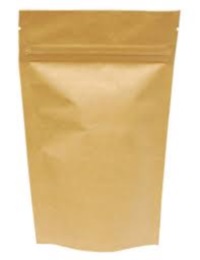 Mylar Bags - Stand Up Metallized Mylar Pouch Natural Kraft Paper 24oz. + Zip