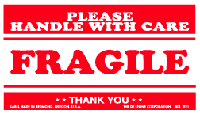 Fragile Labels - Fragile Label 2" x 3" (Please Handle With Care, Fragile) 500/roll