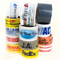 Custom Printed Tape - 3" x 110 yd Light Blue 2.2 mil PVC Carton Sealing Tape, 24 rolls/case, 2 color