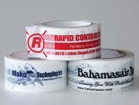 Custom Printed Tape - 3" x 110 yds Clear 2.5 mil Packaging Tape, 24 rolls/case, 3 colors