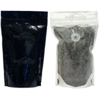 Foil Bags - Stand Up Foil Pouches Clear/Black No Zip + Valve 1oz.