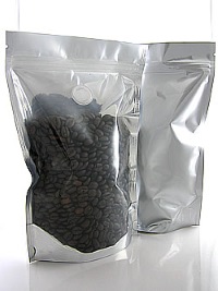 Foil Bags - Stand Up Foil Pouches Clear/Silver No Zip 2oz. + Valve