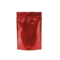 Foil Bags - Stand Up Foil Pouches Red 8oz. + Zip And Valve