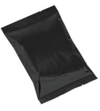 Mylar Bags - Flat Metallized Mylar Pouch Black 2oz.