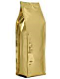 Foil Bags - Quad Seal Gusseted Foil Bags Gold 16oz. No Zip