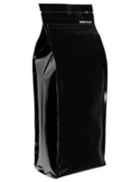 Foil Bags - Quad Seal Gusseted Foil Bags With Zip Black 16oz.